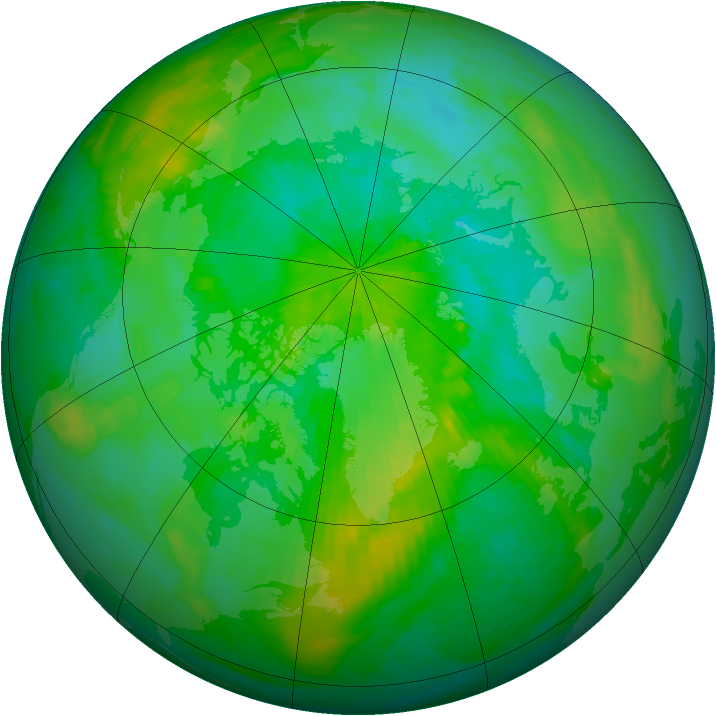Arctic ozone map for 18 August 1980